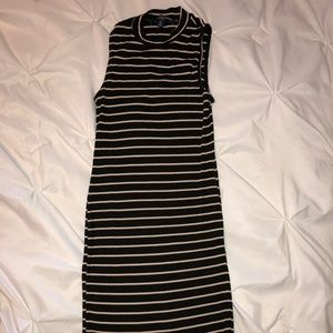 Black and Tan striped sleeveless dress